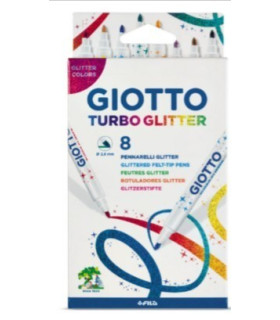 ROTULADOR GIOTTO TURBO GLITTER PURPURINA SURTIDO 8 COLORES