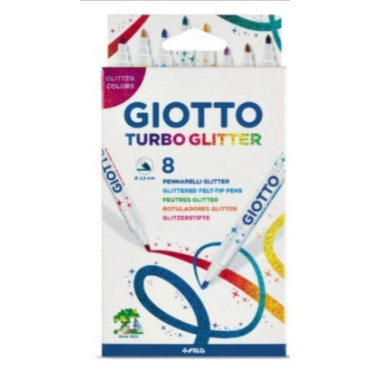 ROTULADOR GIOTTO TURBO GLITTER PURPURINA SURTIDO 8 COLORES