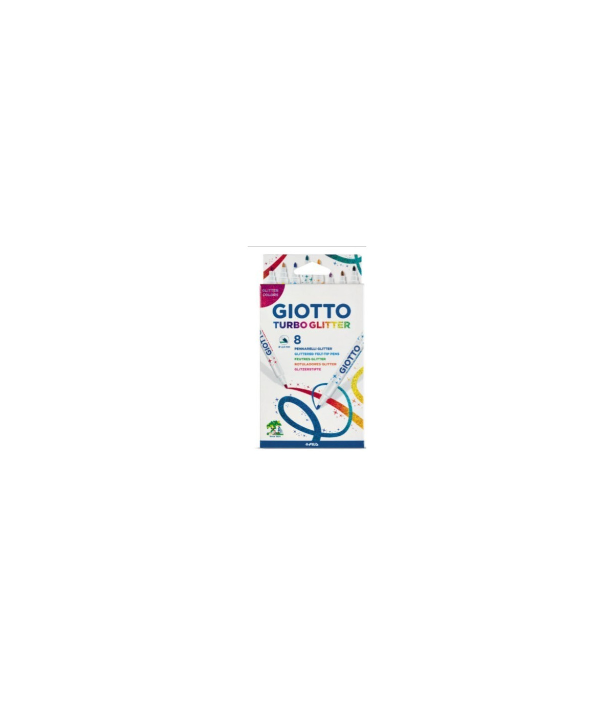 ROTULADOR GIOTTO TURBO GLITTER PURPURINA SURTIDO 8 COLORES