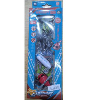 Pack 4 aviones de plástico de 7cm
