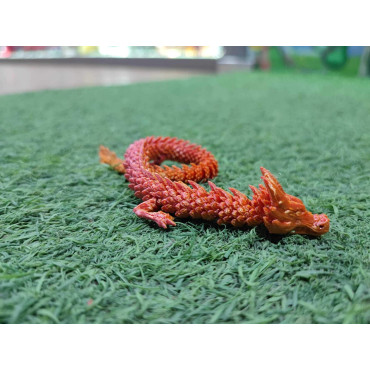 Dragón Articulado  naranja degradados 45cm Impresión 3D -