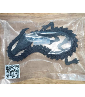 Dragón Articulado Negro Mate 15cm Impresión 3D -