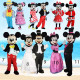 disfraz cabezones de adulto mickey y minnie rojo