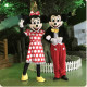 disfraz cabezones de adulto mickey y minnie rojo