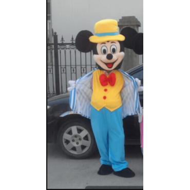 disfraz cabezones de adulto mickey y minnie rojo