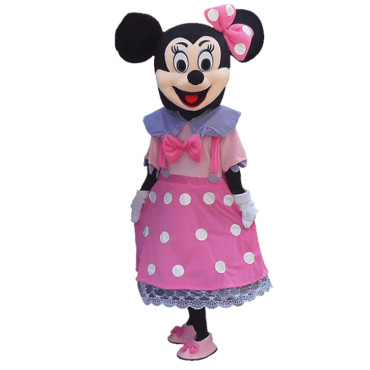disfraz cabezones de adulto mickey y minnie rojo