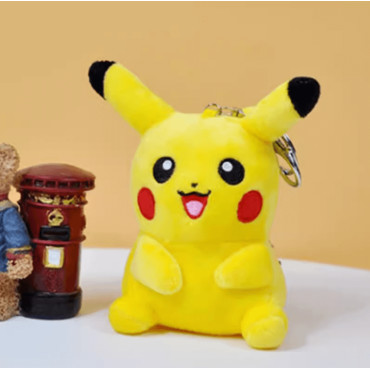llavero de peluche pikachu de 15cm cara sonriente