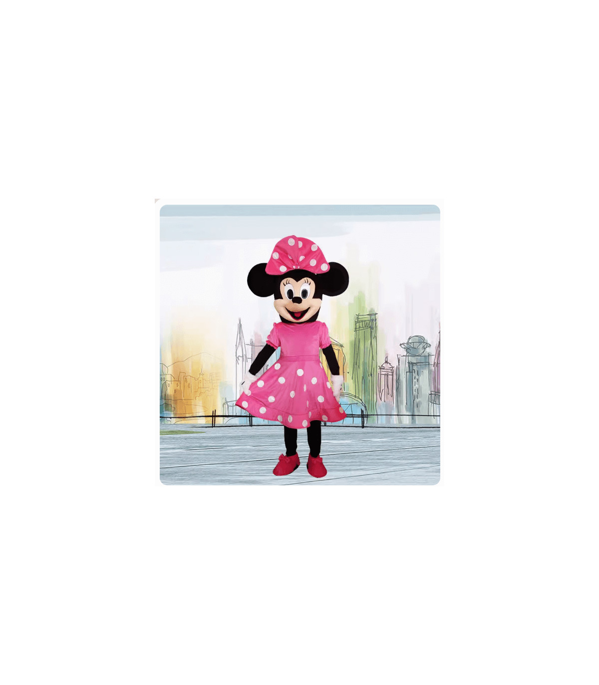 disfraz cabezones de adulto mickey y minnie rojo