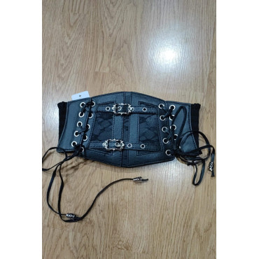 Corsé Medieval Negro con Cordones – Elegante | Albithinia
