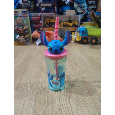 Vaso de Plástico con Pajita de Lilo y Stitch | Ideal para Fans
