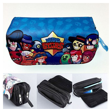 Compra Estuche Azul y Negro de Brawl Stars con Dos Cremalleras