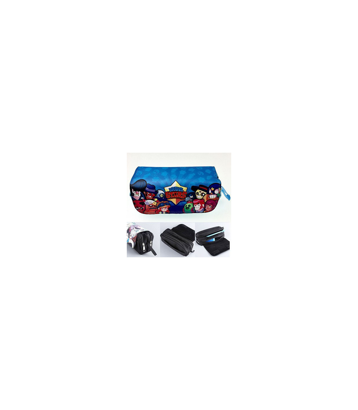 Compra Estuche Azul y Negro de Brawl Stars con Dos Cremalleras