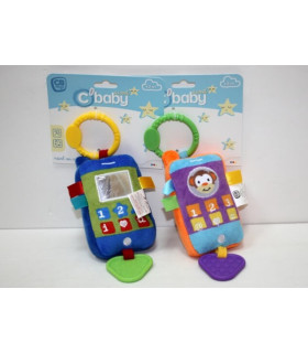 Sonajero Teléfono Móvil Textil con Sonido - Color Baby | Albithinia