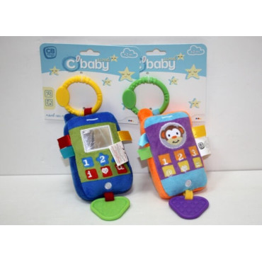 Sonajero Teléfono Móvil Textil con Sonido - Color Baby | Albithinia