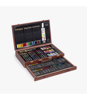 Set de Pintura Maletín Madera 140PCS | Kit Completo para Artistas | Al