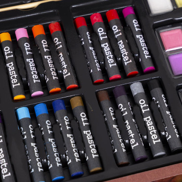 Set de Pintura Maletín Madera 140PCS | Kit Completo para Artistas | Al