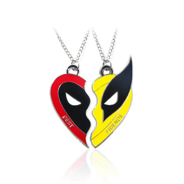 Set Pulseras, Collar y Llavero Mejores Amigos Deadpool y Lobezno