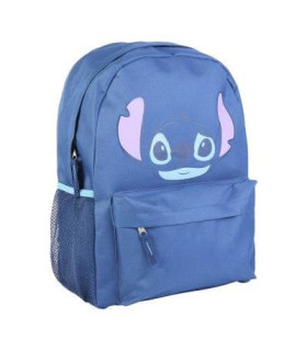 Mochila Escolar Disney Stitch Azul con Bolsillo Frontal - Ligera y Resistente | Albithinia