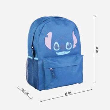 Mochila Escolar Disney Stitch Azul con Bolsillo Frontal - Ligera y Resistente | Albithinia