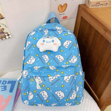Mochila escolar infantil de hello kitty y kuromi y amigos Sanrio con peluche desmontable. - Diversión y practicidad para niñas