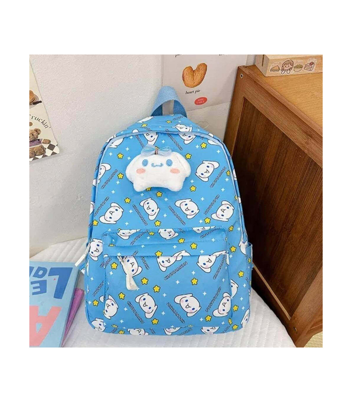 Mochila escolar infantil de hello kitty y kuromi y amigos Sanrio con peluche desmontable. - Diversión y practicidad para niñas
