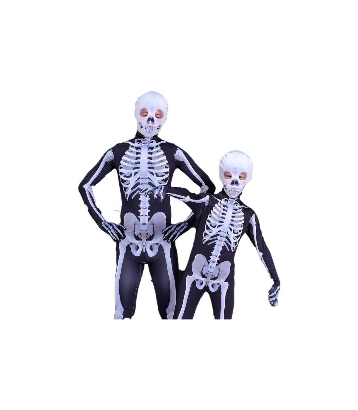 Disfraz de esqueleto para Halloween, apto para niños y adultos, con diseño cómodo y transpirable
