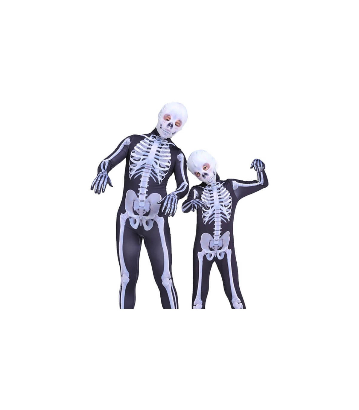 Disfraz de esqueleto para Halloween, apto para niños y adultos, con diseño cómodo y transpirable