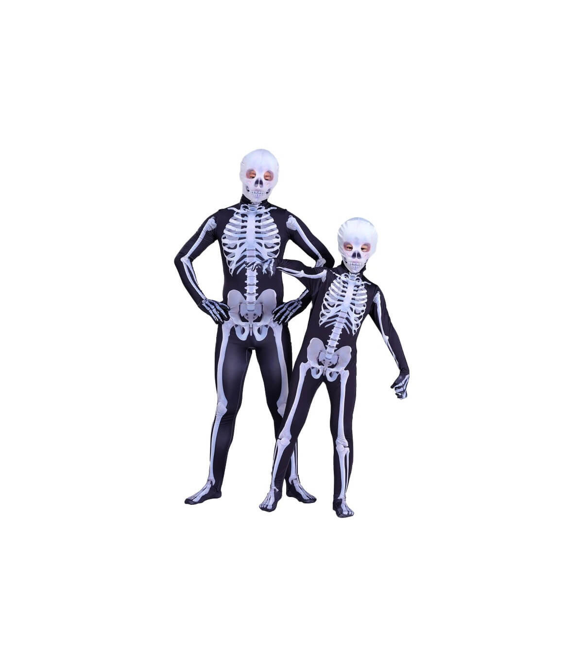 Disfraz de esqueleto para Halloween, apto para niños y adultos, con diseño cómodo y transpirable