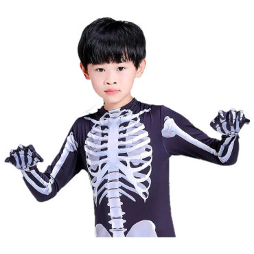 Disfraz de esqueleto para Halloween, apto para niños y adultos, con diseño cómodo y transpirable