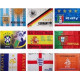 Banderas de selecciones nacionales de fútbol como España, Portugal, Inglaterra, entre otras