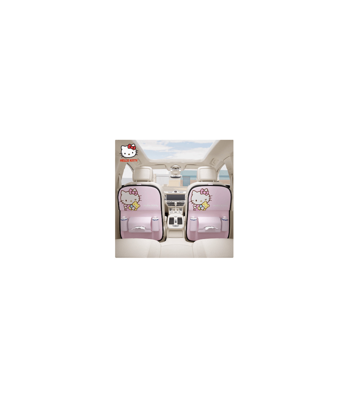 ¡Organiza tu Coche con Estilo! Bolsa Hello Kitty para Respaldo de Asiento