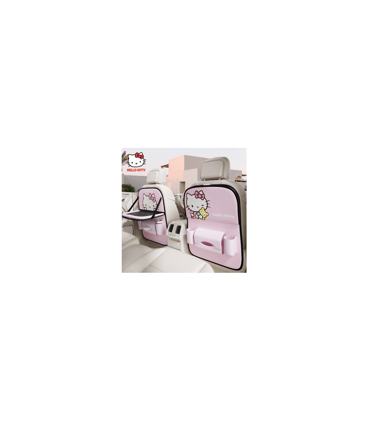 ¡Organiza tu Coche con Estilo! Bolsa Hello Kitty para Respaldo de Asiento