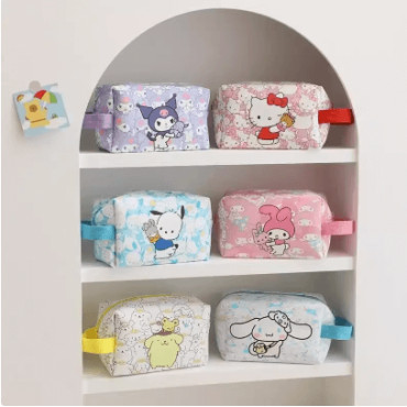 Neceser Portalápices divertidos y alegres con temática de Hello Kitty, Cinnamoroll, Kuromi, Pochacco y Melody