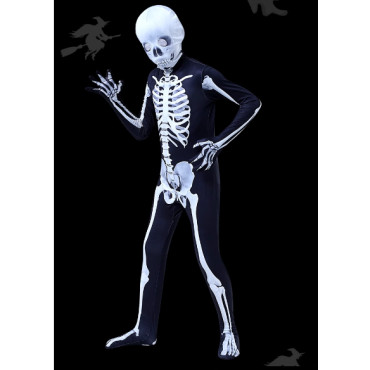 Disfraz de esqueleto para Halloween, apto para niños y adultos, con diseño cómodo y transpirable