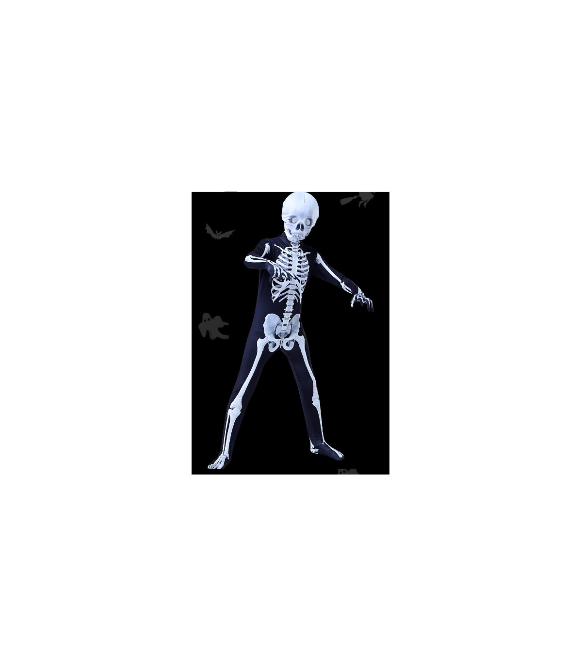 Disfraz de esqueleto para Halloween, apto para niños y adultos, con diseño cómodo y transpirable