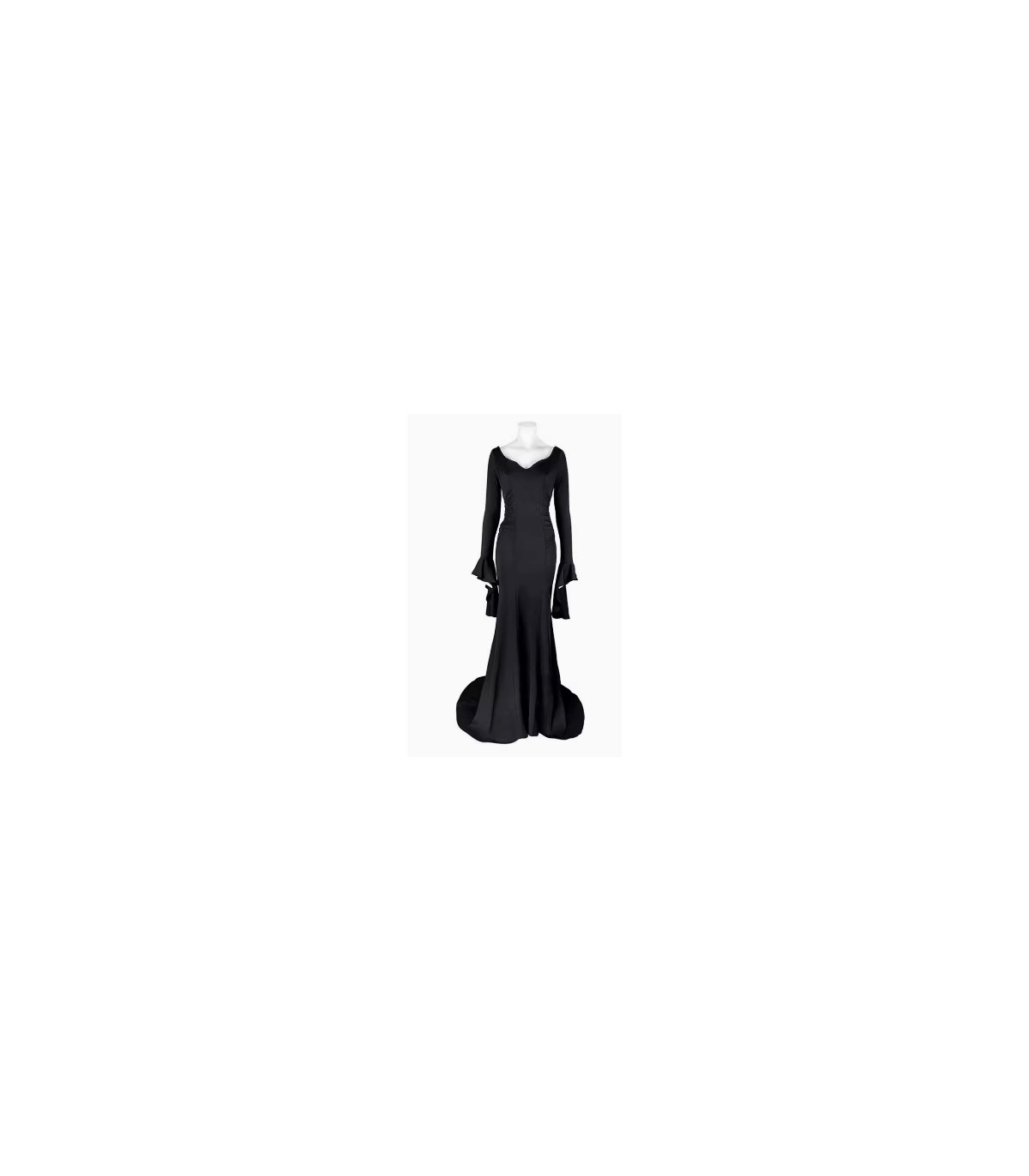 Reina la oscuridad y el hallowen comprando el cosplay de Morticia