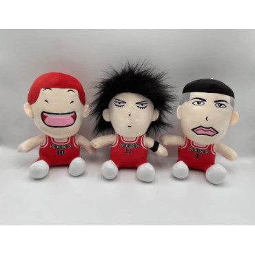 Colgantes de Slam Dunk con personajes como Sakuragi, Rukawa y Akagi