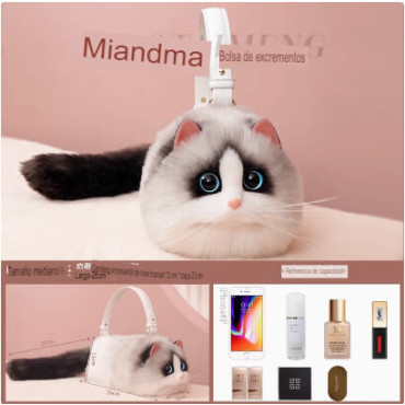 Lleva la Magia del gato Tai Meng: Bolso de Hombro con Diseño Exclusivo
