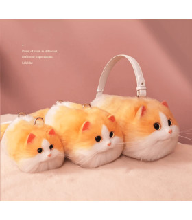Bolso de poliester con diseño de gatito blanco amarillo tierno y de alta calidad