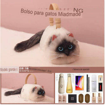 Cat Tai Meng: Bolso de Hombro para Mujer con Diseño Siamés