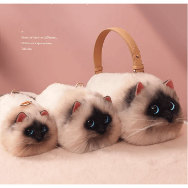 Cat Tai Meng: Bolso de Hombro para Mujer con Diseño Siamés
