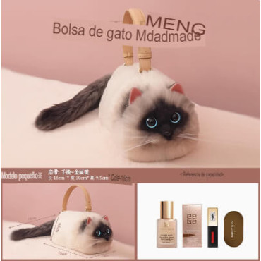 Bolso de Hombro con diseño de gato Siamés | Diseño adorable y alta calidad