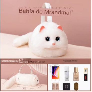 Bolso de Hombro Gato Blanco: Suave como una nube