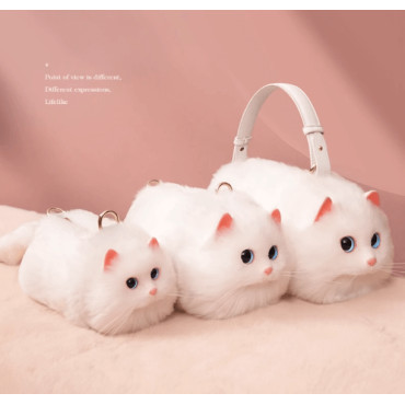 Bolso de Hombro Gato Blanco: Suave como una nube