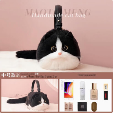 Bolso de Hombro Gato Negro y Blanco: Estilo clásico con un toque felino