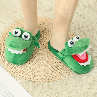 Pantuflas de cocodrilo de felpa de alta calidad una forma divertida de andar