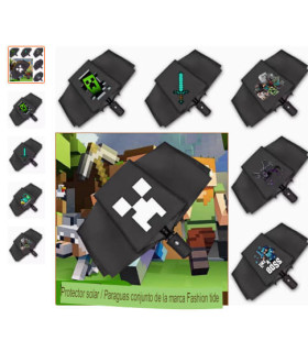 Paraguas de Minecraft de alta calidad con estampados del videojuego