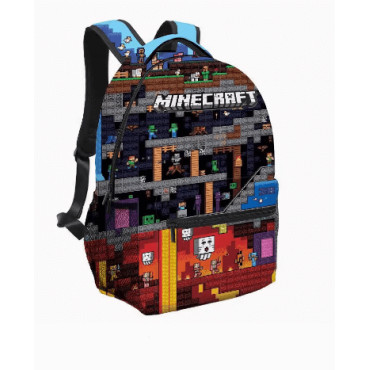 Mochila Minecraft: Aventuras en el Mundo Bloque