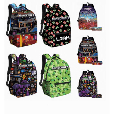 Mochila Minecraft: Aventuras en el Mundo Bloque