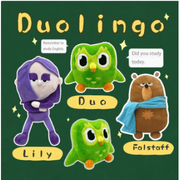 ¡Aprende un nuevo idioma con un amigo peludo! Peluches de Duolingo